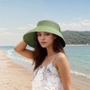 Anna-Kaci Women's Wide Brim Visor Hat with Bow Detail Adjustable Velcro Closure for Beach or Outdoor Protection - 2 of 4