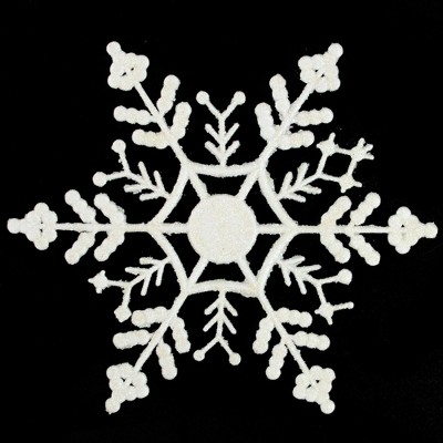 Northlight Glitter Snowflake Christmas Ornaments - 6.25" - White - 24ct