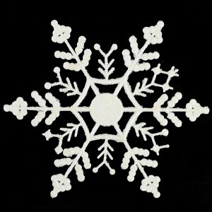 Northlight Glitter Snowflake Christmas Ornaments - 6.25" - White - 24ct - 1 of 3