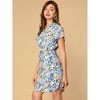 INSPIRE CHIC Women's V-Neck Short Sleeve Tie Waist Dress - 4 of 4