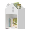 INFURNIC Decorative Bookshelf Kids Dollhouse Bookcase With Storage, 2-Tier Storage Display Organizer, With Fabric Drawers, White, 12.3"*11.8"*35.8" - 2 of 4