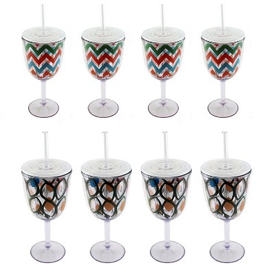 BergHOFF Acrylic Wine Glass, Circle Pattern