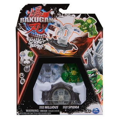 Bakugan Street Brawl Special Attack Nillious and Spidra Figure Set - 2pk