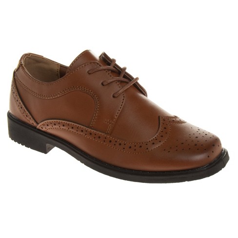 Josmo Boys Wingtip Oxford Lace Dress Shoes - Tan, 5 : Target