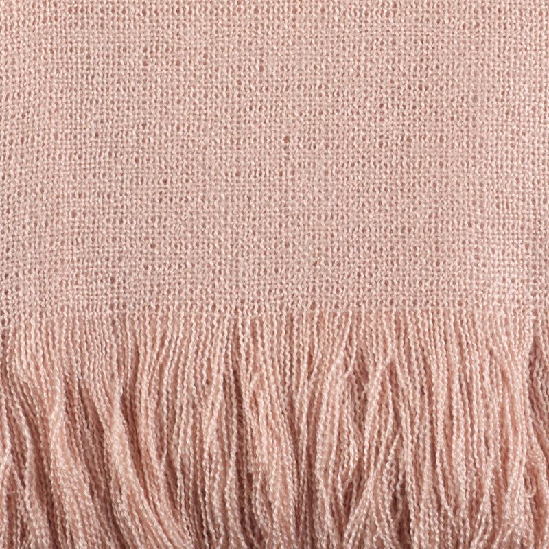 Pink Fringe Hem Throw Blankets (50&#34;x60&#34;) - Saro Lifestyle, 4 of 5