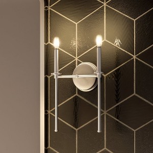 Urban Ambiance Luxury Contemporary Wall Sconce 16.625''H x 10.375''W,  Brushed Nickel Finish,  Parkes Collection, UHP4233 - 1 of 4