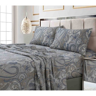 300 Thread Count Printed Pattern Sateen Sheet Set - Tribeca Living : Target