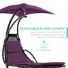 Best Choice Products Hanging Curved Chaise Lounge Chair Swing for Backyard, Patio w/ Pillow, Shade, Stand - 3 of 4
