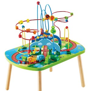 Hape Jungle Adventure Wooden Bead Maze & Railway Train Track Play Table - 1 of 4