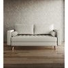 Tree City- 58" Upholstered Mid-Century Modern Faux Leather Square Arm Sofa Loveseat - 2 of 4