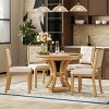 5 PCS Retro Dining Set, Extendable Round Table with Removable Leaf, Upholstered Rubberwood Chairs with Cushioned Backrests-Coolbibila - 3 of 4