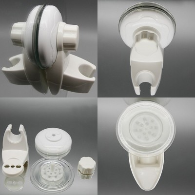 White Plastic Rust Resistant Suction Shower Head Bracket