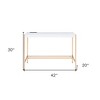 HomeRoots 42" White and Gold Writing Desk - 3 of 4