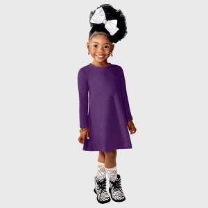 City Threads Long Sleeve Soft 100% Cotton Baby Rib Long Sleeve Dress - USA-Made for Girls/Baby/Toddler - 1 of 4