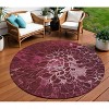Merlot Blush And Gray Abstract Washable Indoor Outdoor Area Rug - 2 of 4