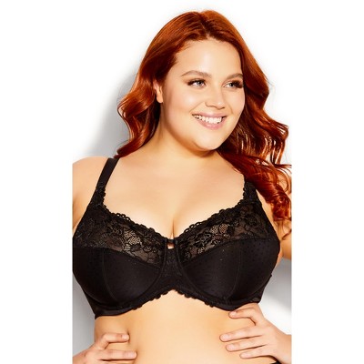 Curvy Couture Women's Plus Size Silky Smooth Micro Unlined Underwire Bra  Black 46D
