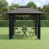 vidaXL Gazebo Outdoor Canopy with Sidewalls for Porch Garden Anthracite Steel - 118.1" x 118.1" x 106.3" - 2 of 4