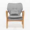 Mid-Century Modern Accent Chair with Armrest and Wood Legs, Upholstered Armchair for Living Room or Bedroom - Maison Boucle‎ - 4 of 4