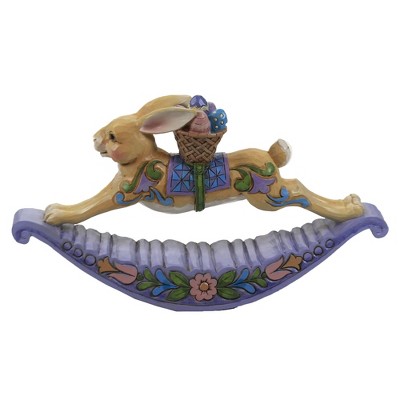Jim Shore 5.0" Easter Eggs-Capades Rocker Bunny Eggs Basket  -  Decorative Figurines