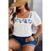 I AM A FASHION JUNKY Plus Square Neck Floral Print Pleasted Puff Blouse - 3 of 4