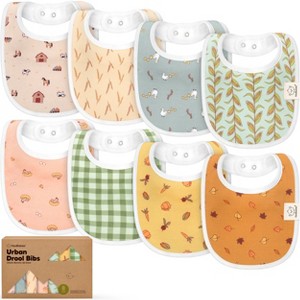 KeaBabies 8pk Organic Baby Bibs for Boy, Baby Drool Bib for Baby Boys and Girls, Newborn Teething Bibs - 1 of 4