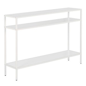 42 Inches Matte White Metal Console Table - Henn&Hart - 1 of 4