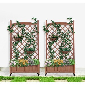 VASIP  Wooden Elevated Raised Bed, Elevated Planter with Legs for Outdoor Planting of Flowers, Fruits, Vegetables and Herbs - 1 of 4