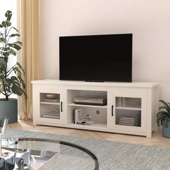 Traditional Full Glass Door TV Stand for TVs up to 80" - Merrick Lane