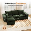 Kayamas 107'' Soft Corduroy Modular L-Shaped Sectional Sofa, 3-Seater Couch with Movable Ottoman for Living Room - 3 of 4