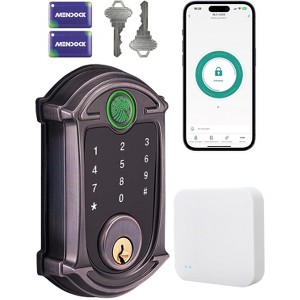 ZACHVO Keyless-Entry Wi-Fi Deadbolt Smart Lock with Fingerprint, Keypad, Key Fob, Smartphone App Control, Auto-Lock, IP56 Waterproof, Venetian Bronze - 1 of 4
