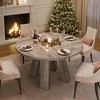 47" Round Dining Table for 4-6, Wood Kitchen Table with Sturdy Base, Farmhouse Circle Dinner Table for Dining Room, Living Room, 4 Strong Legs - 3 of 4