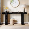 Gulches Industrial Farmhouse Console Table, 2-Tier, Black Wood Grain, Extra Long 63", Sofa/Entryway/Hallway Table - 3 of 4