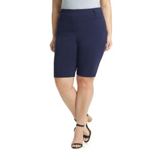 Rekucci Curvy Woman Ease into Comfort Pull-On Modern City Shorts with Tummy Control and Real Pockets - 1 of 4