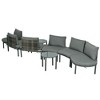CAVINAS Outdoor Couch Sets with 2 High and Low Coffee Tables, Wicker Patio Furniture Set, Modern Patio Sofa Set for Backyard - 2 of 4