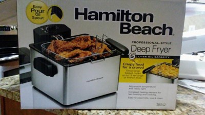 Hamilton Beach 35042 5L Oil Capacity Deep Fryer with Easy-Pour Oil Spout  40094350421