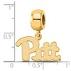 Black Bow Jewelry 14k Yellow Gold Plated Sterling Silver Pittsburgh Panthers NCAA Bead Charm - 2 of 4