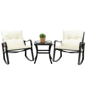 Kozyard 3 Piece Outdoor Patio Set With Cushions-Rocking Chair for Balcony, Lawn and Porch - 1 of 4