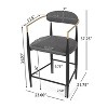Christopher Knight Home Set of 2 25" Elmore Counter Height Barstools Charcoal/Black/Gold - 3 of 4