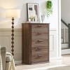 5 Drawer Fluted Dresser, 45" Tall Modern Chest with Curved Profile, Wood Storage Organizer for Bedroom Living Room-3irtyhousy - 2 of 4