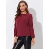 INSPIRE CHIC Women's Chiffon Semi Sheer Keyhole Neck Elegant Work Blouse - 3 of 4