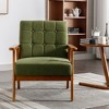 Dolonm Accent Chairs with Side Table, Wood and Fabric Armchairs Side Chair, Lounge Reading Comfy Arm Chair - 4 of 4
