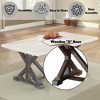 Rectangle Marble Coffee Table with Weathered Espresso Wood Base for Living Room or Lounge - 3 of 4