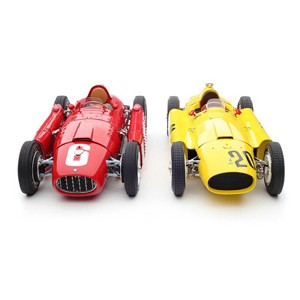 Bundle of 2 Cars 1956 Ferrari D50 #20 GP Belgium (Yellow) & 1955 Ferrari Lancia D50 GP Turin (Red) 1/18 by CMC - 1 of 4