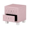 SEVOBAL Nightstands Elegant Velvet Bedside Table with 2 Drawers and Crystal Knob Handles for Bedroom Storage, Pink, 18.1"*18.1"*20" - 4 of 4
