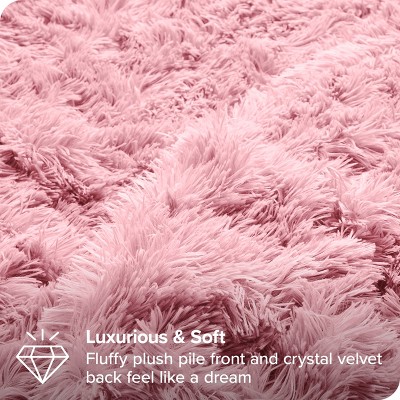 Light Pink Shaggy Faux Fur Twin/Twin XL Duvet Cover