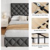 Homhougo Full Size Bed Frame with 4 Storage Drawers, Upholstered Platform Bed Frame with Adjustable Headboard, Diamond Stitched Button Tufted, Grey - 4 of 4