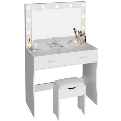 LACOO 35" Makeup Vanity Table Set with Lights