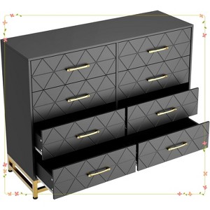 Dresser for Bedroom with 8 Drawer, TV Stand Dressers Chest of Drawers Large Wood - 1 of 4