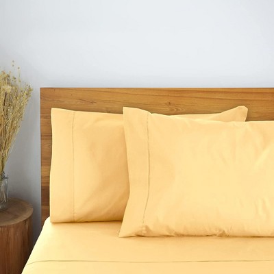 Butter Yellow Satin Silk Standard/Queen Pillowcase Set