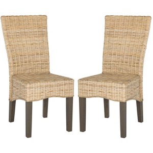 Ozias 19" H Wicker Dining Chair (Set of 2) - SEA8014 - Safavieh - 1 of 4